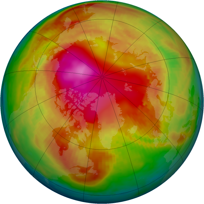 Arctic ozone map for 16 February 1987